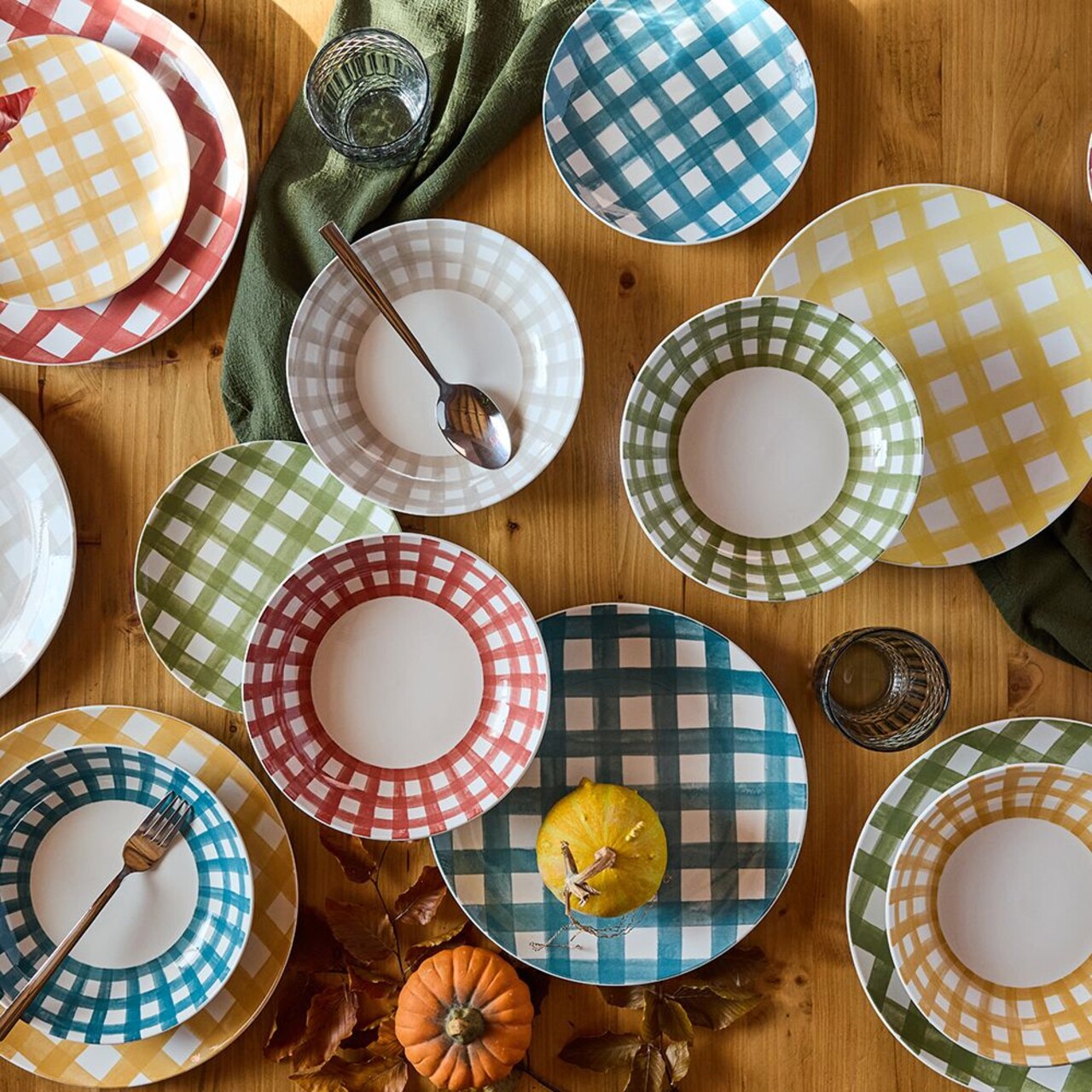 Serviciu de masa 18 piese Madison Caledonia, Tognana, portelan, multicolor - imagine 4